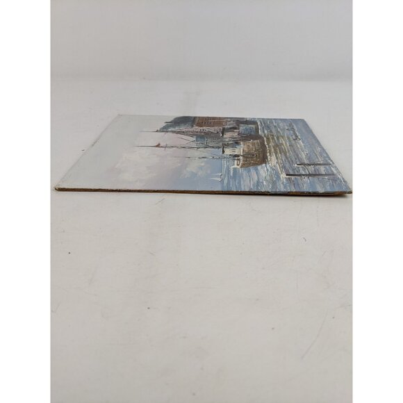 Vintage Signed Brian Roche Original Seascape Oil Painting Fishing Boats On Board - Picture 7 of 10